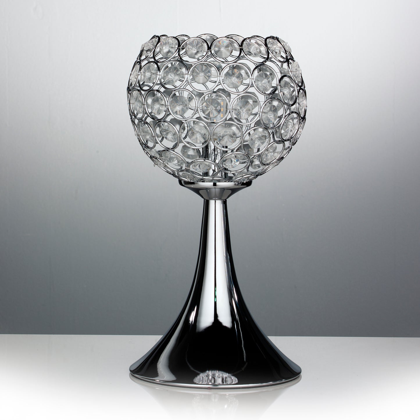 Chrome Touch Lamp with Beaded Lampshade Touch Dimming Light