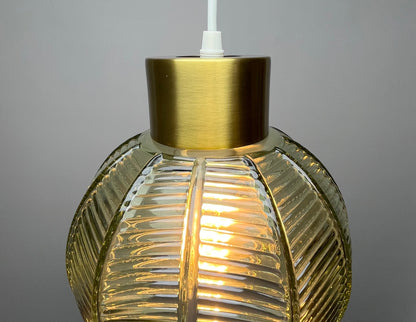 Leaf Design Glass Ceiling Pendant in 3 Colours, Smoke Grey, Green or Clear Non Electric Pendant Lampshade