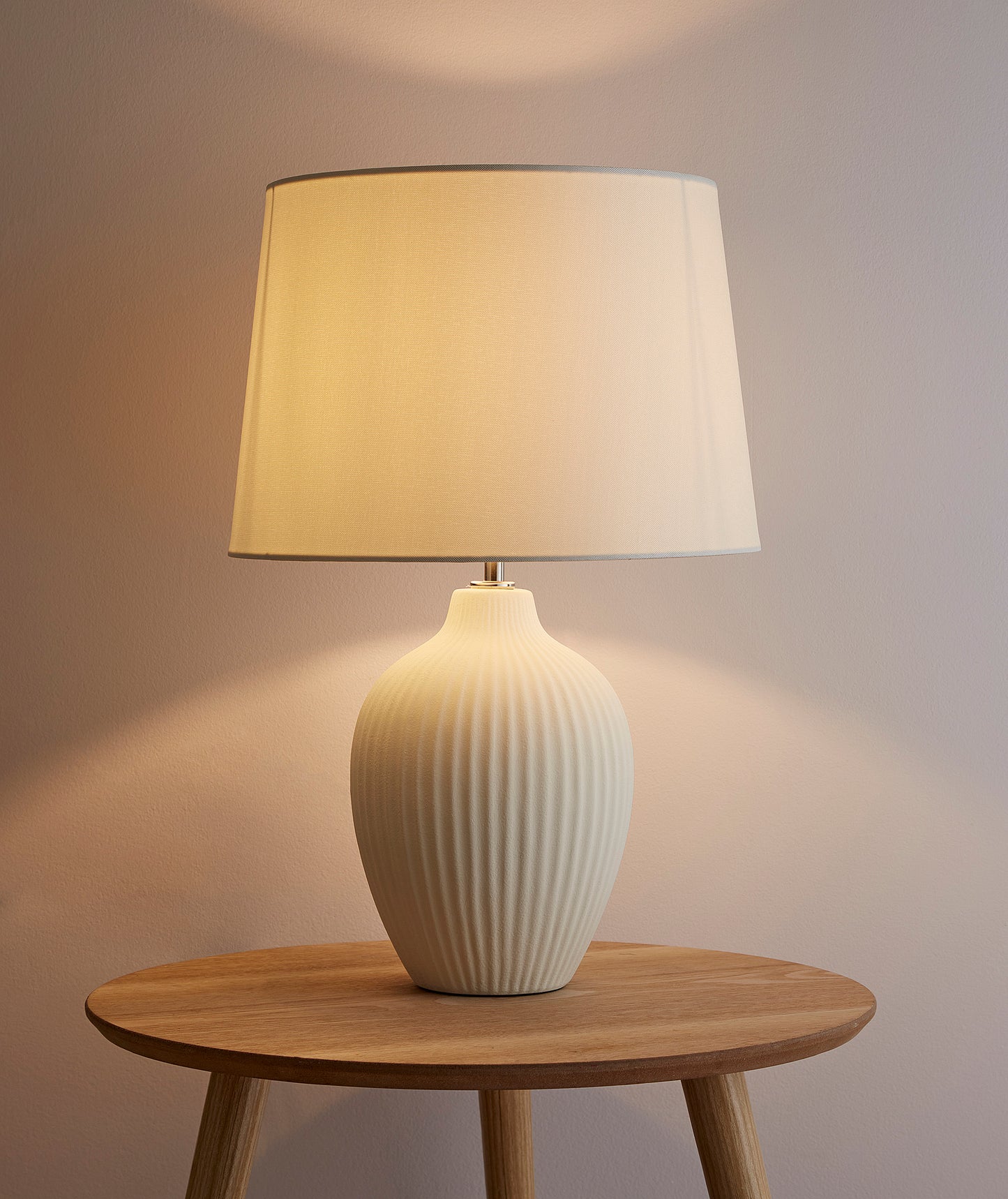 Nora 51cm Ceramic Table Lamp With Cream Shade