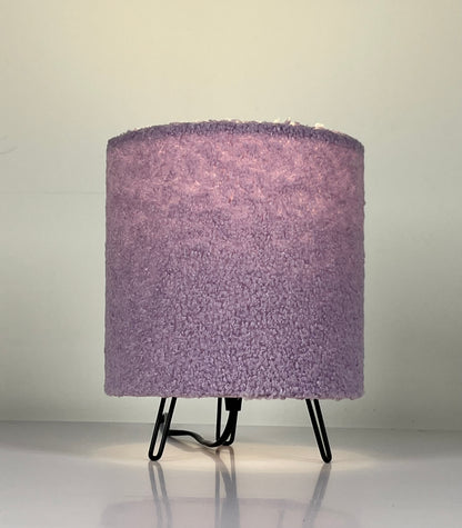 Teddy Velvet Table Lamp in Cream, Lilac, Orange or Grey small soft lamp 21cm Tall, Perfect for Bedsides and Cozy Areas