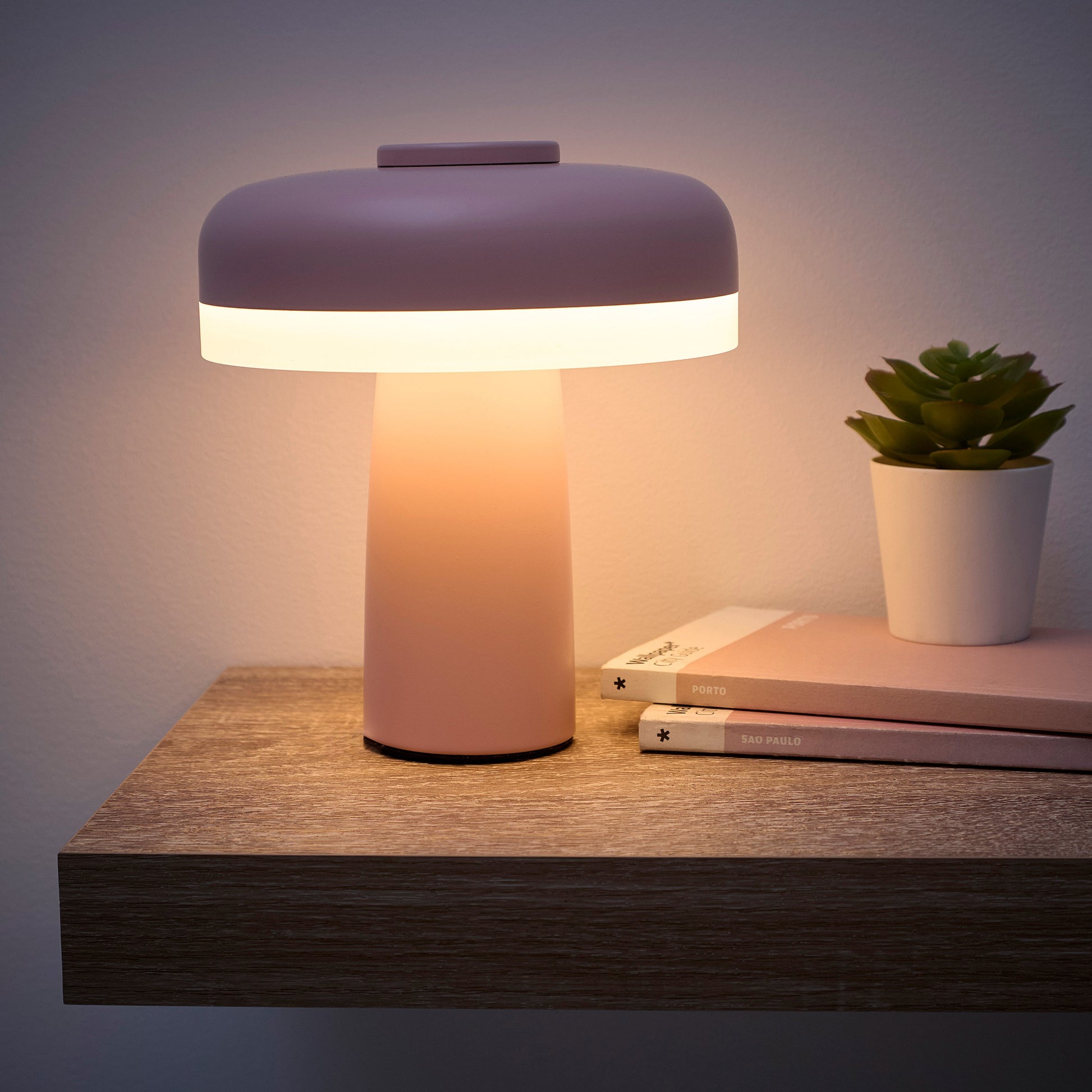 Lyon Rechargeable LED Table Lamp In Black, Cream, Light Blue, Green, Ochre, Red and Pink