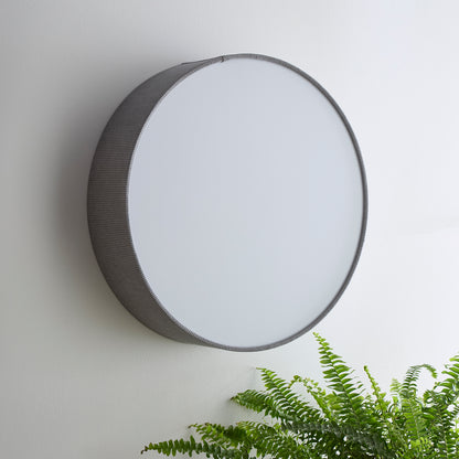 Light Grey Velvet Flush Ceiling Light or Wall Light Available in 2 Sizes 38cm (2 Light) 45 cm (3 Light)