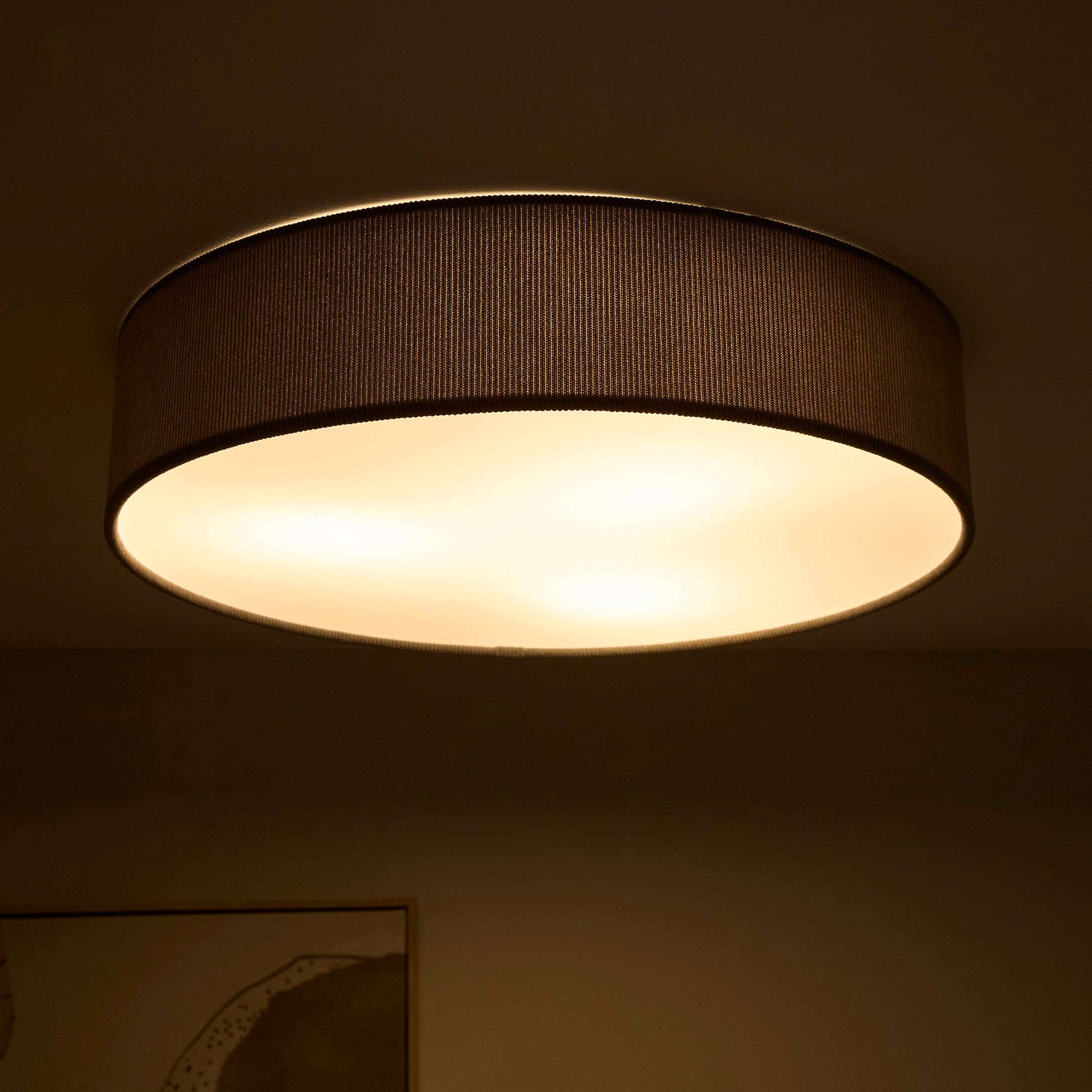 Light Grey Velvet Flush Ceiling Light or Wall Light Available in 2 Sizes 38cm (2 Light) 45 cm (3 Light)