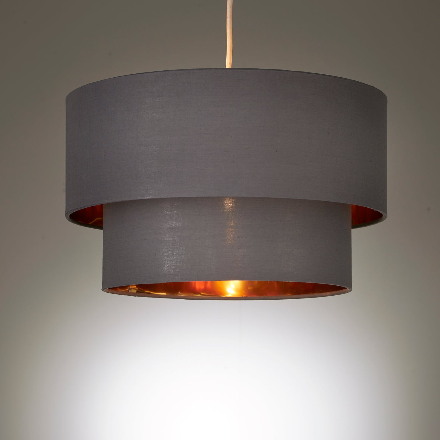 Rona Grey 2 Tier Pendant Shade with Inner Gold Lining Non Electric