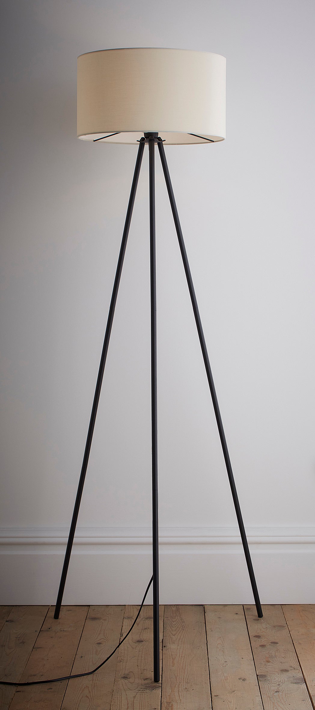 Leena Minimalist Metal Tripod Floor lamp or Table lamp in Cream, Grey or Black