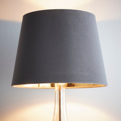 Velvet Grey Empire Drum Light shade with a Gold inner Lining suitable for Ceiling or Lamps