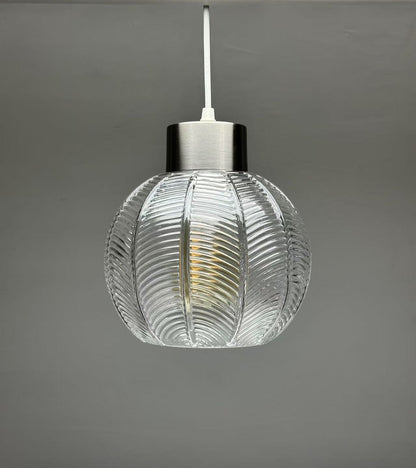 Leaf Design Glass Ceiling Pendant in 3 Colours, Smoke Grey, Green or Clear Non Electric Pendant Lampshade