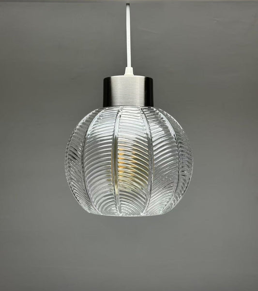 Leaf Design Glass Ceiling Pendant in 3 Colours, Smoke Grey, Green or Clear Non Electric Pendant Lampshade