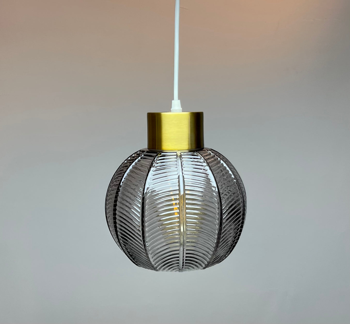 Leaf Design Glass Ceiling Pendant in 3 Colours, Smoke Grey, Green or Clear Non Electric Pendant Lampshade