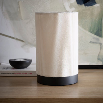 Small Bedside Table Lamps in Grey, Cream, or White Ribbed Velvet Table Lamps