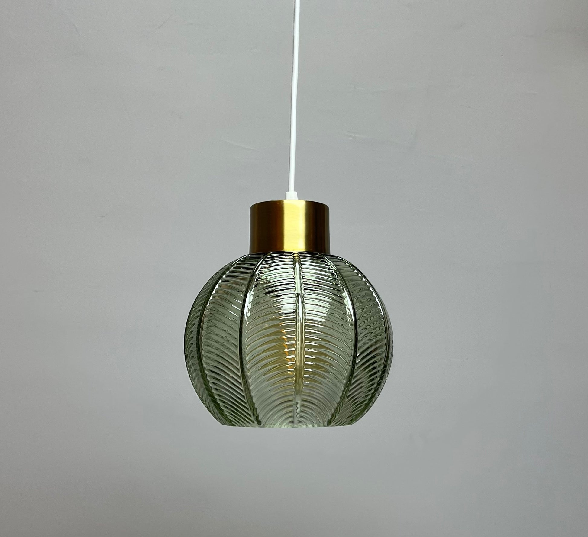 Leaf Design Glass Ceiling Pendant in 3 Colours, Smoke Grey, Green or Clear Non Electric Pendant Lampshade
