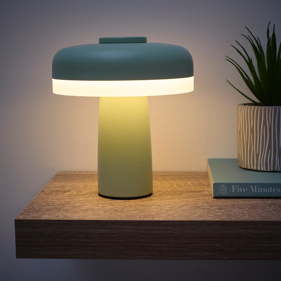 Lyon Rechargeable LED Table Lamp In Black, Cream, Light Blue, Green, Ochre, Red and Pink
