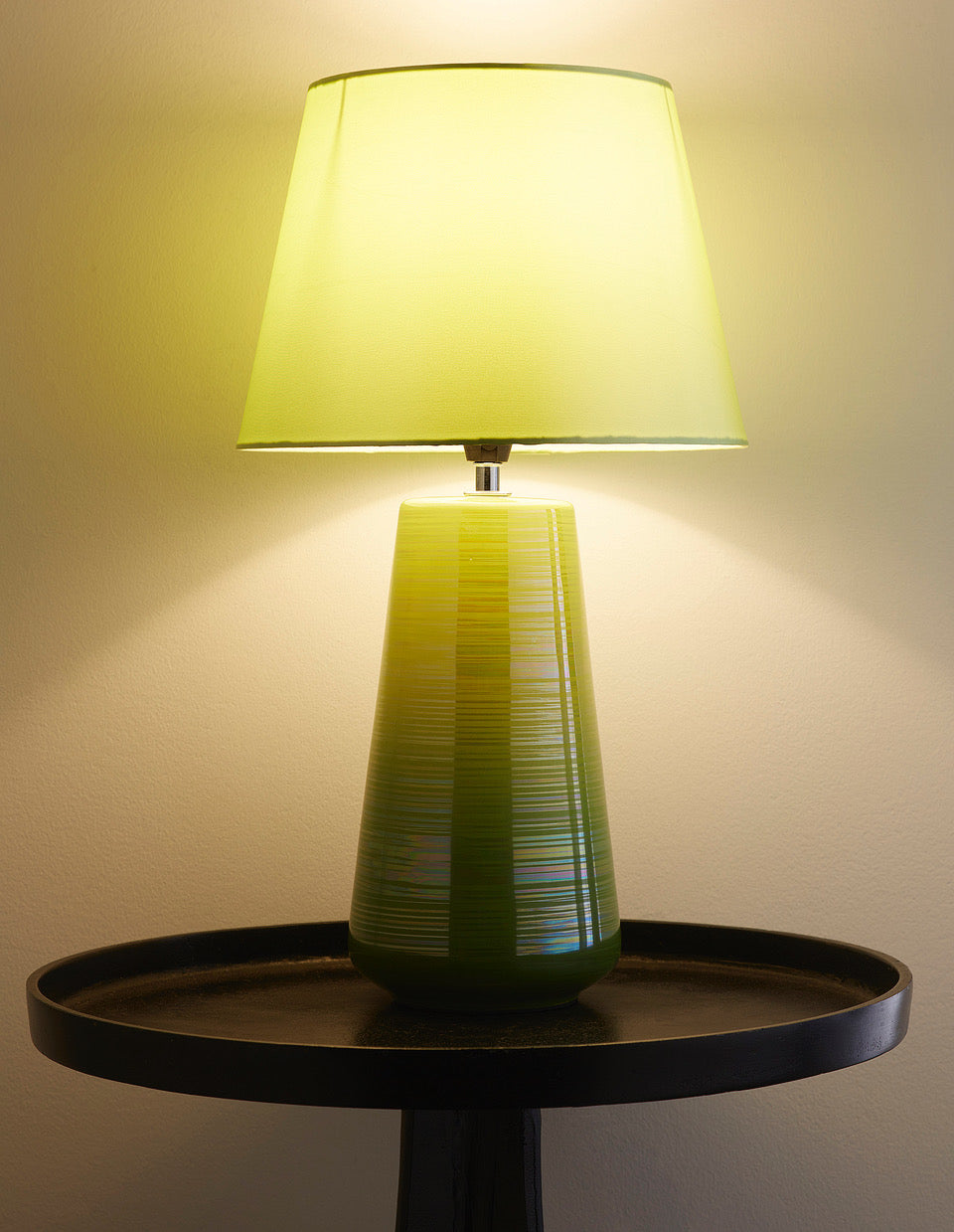 Canada 45cm Orange or Green Ceramic Table Lamp with Matching Shade