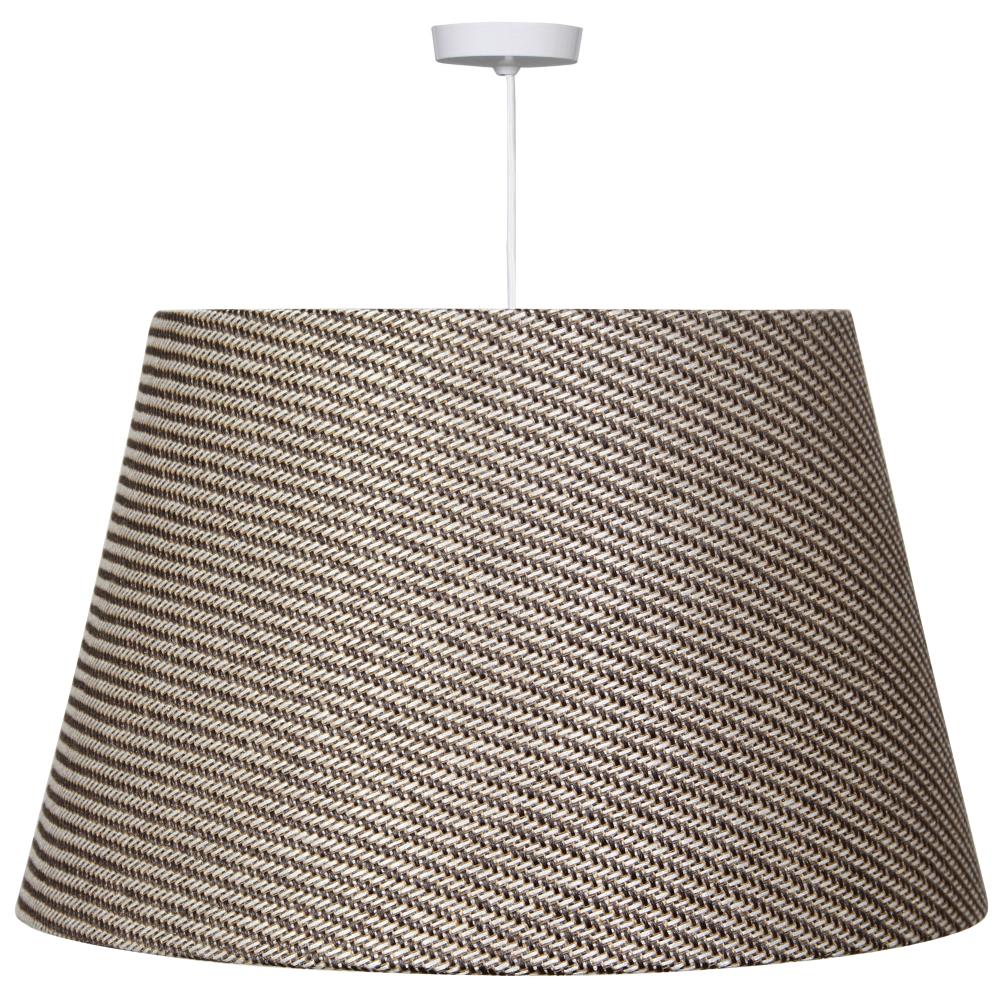 KLiving 14 inch Slub-Linen Ceiling Light Coolie Drum Shade Grey Cream