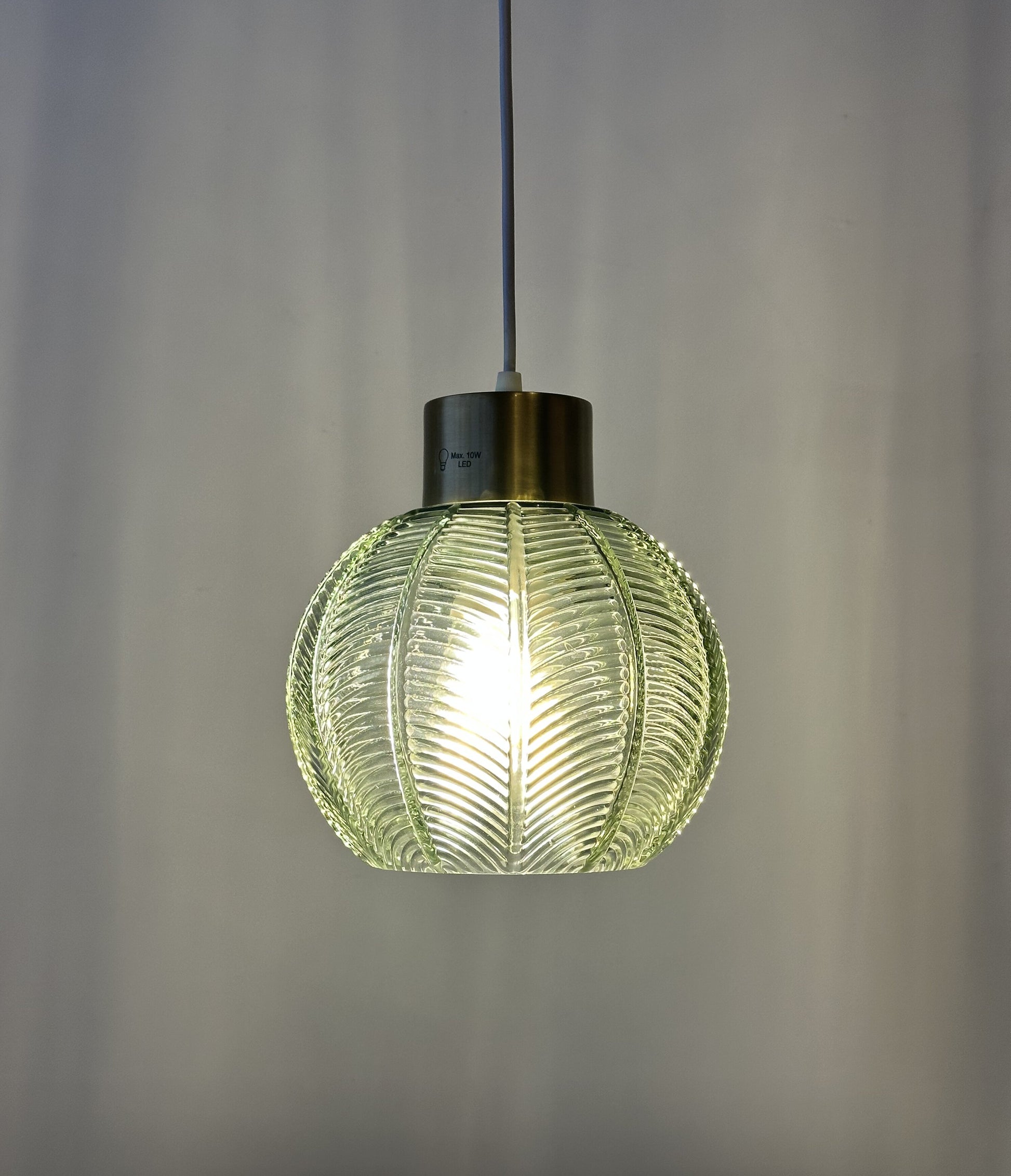 Leaf Design Glass Ceiling Pendant in 3 Colours, Smoke Grey, Green or Clear Non Electric Pendant Lampshade