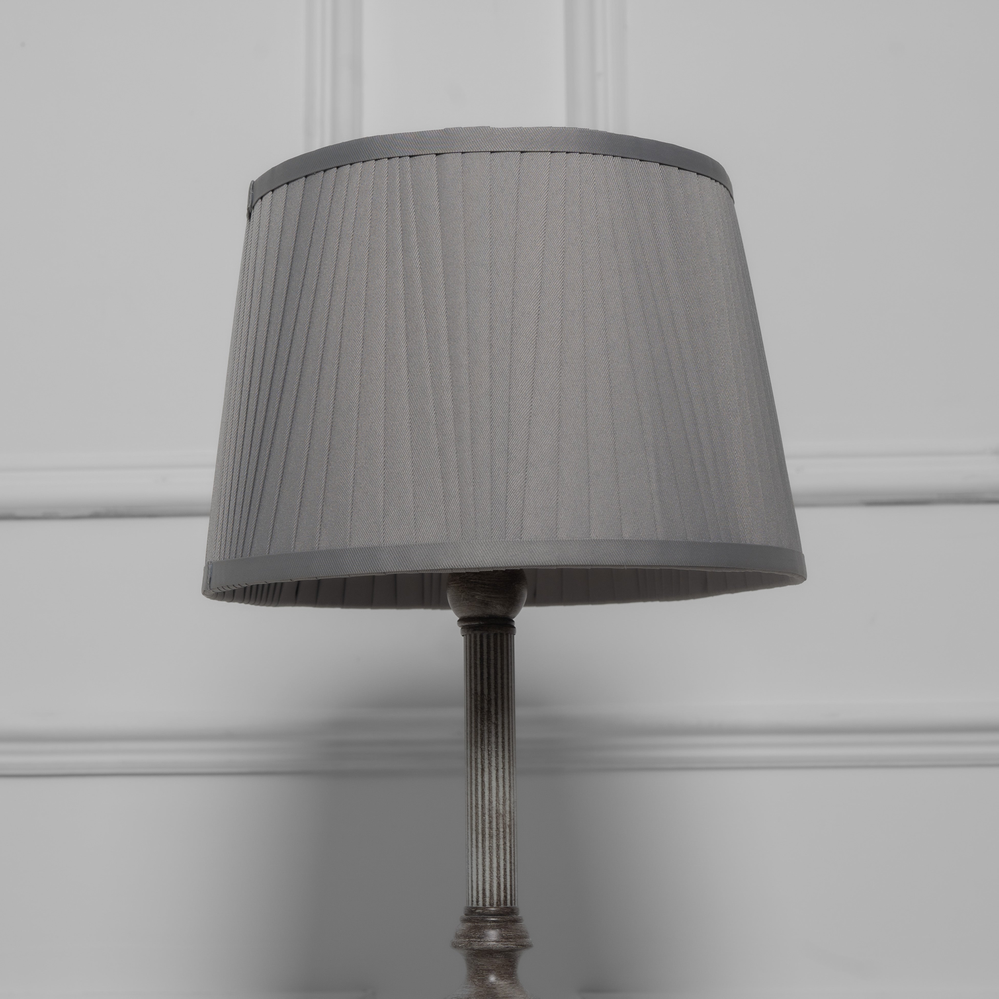 Grey pleated deals table lamp shade