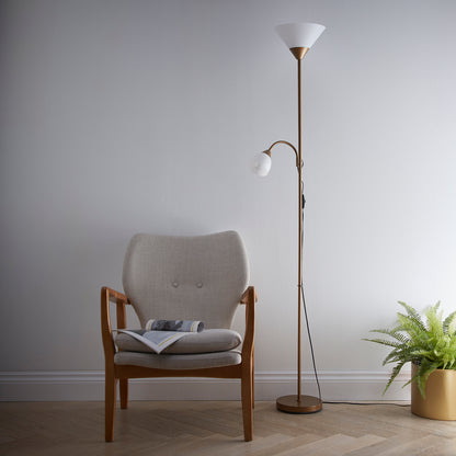 Mother and Child Floor Lamp Gold White 180 cm Tall Decorative Indoor Standing Easy to Assemble with Double Switch in Line