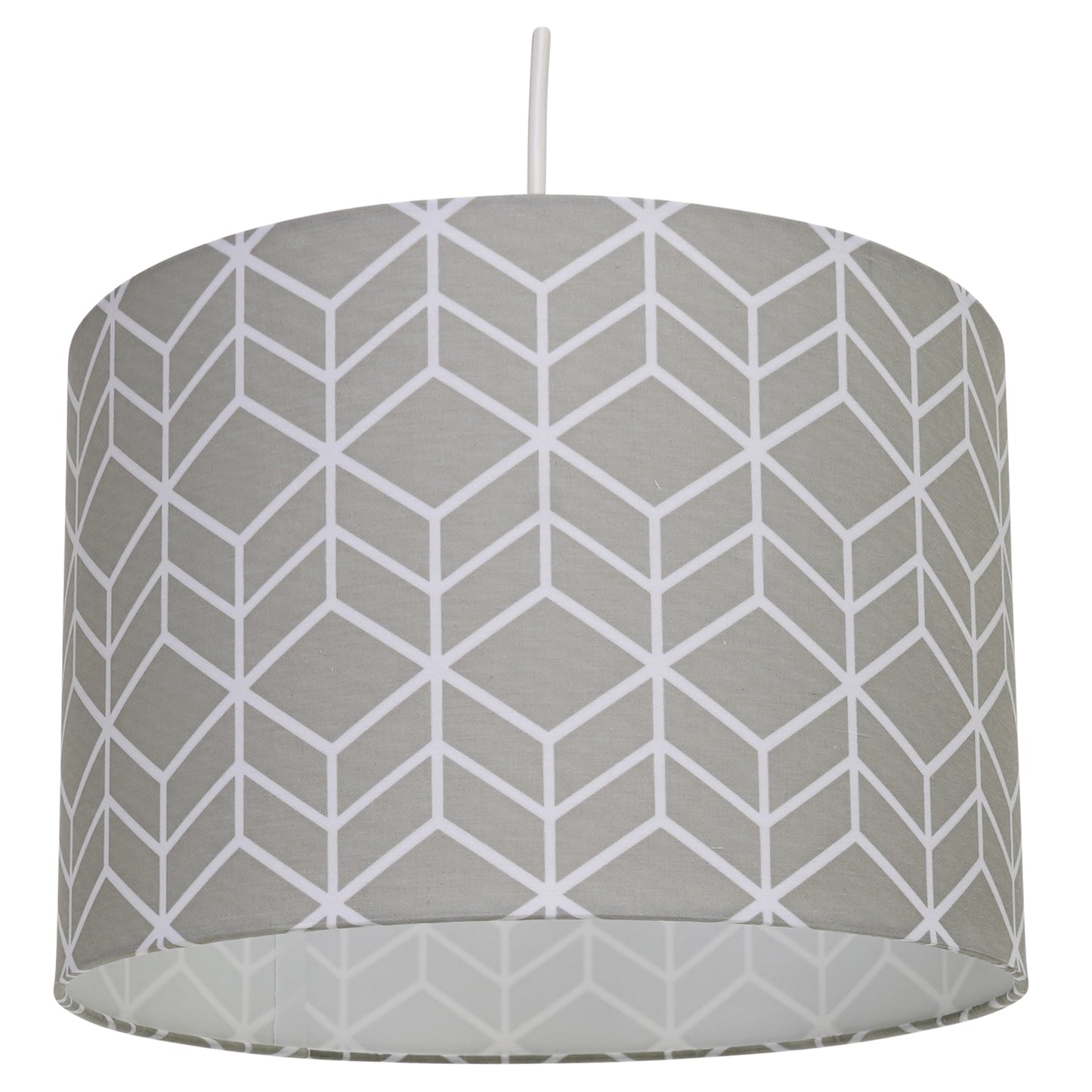 Vector Geometric Ceiling Pendant Drum Light Shade Available in Duck Egg Black and Grey