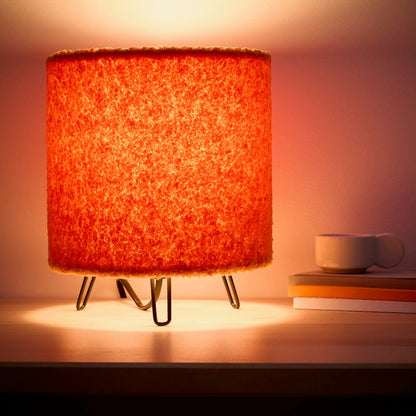 Teddy Velvet Table Lamp in Cream, Lilac, Orange or Grey small soft lamp 21cm Tall, Perfect for Bedsides and Cozy Areas