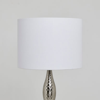 Chapel Antique Satin Nickel Table Lamp With Cream Silver Shade
