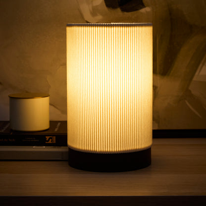 Small Bedside Table Lamps in Grey, Cream, or White Ribbed Velvet Table Lamps