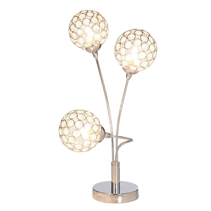 KLiving Perivale G9-25w Chrome 3 Crystal Ball Light Table Lamp
