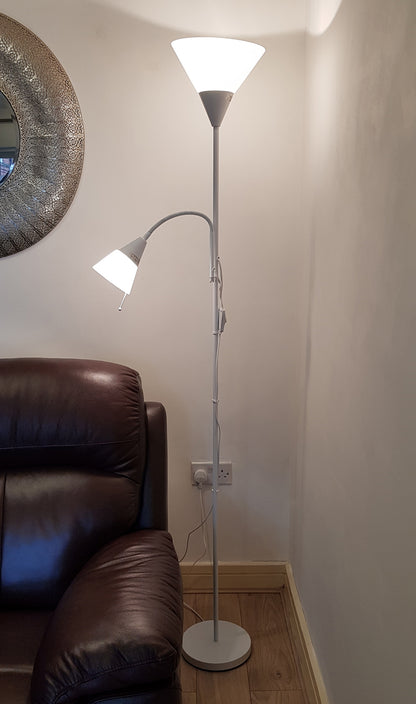 Mother and Child Floor Lamp White 180cm Tall
