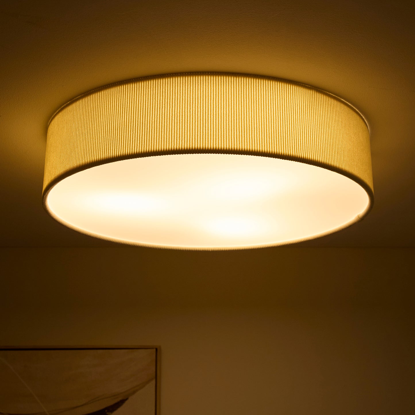 Cream Ribbed Velvet Flush Ceiling Light or Wall Light Available in 2 Sizes 38cm (2 Light) 45 cm (3 Light)