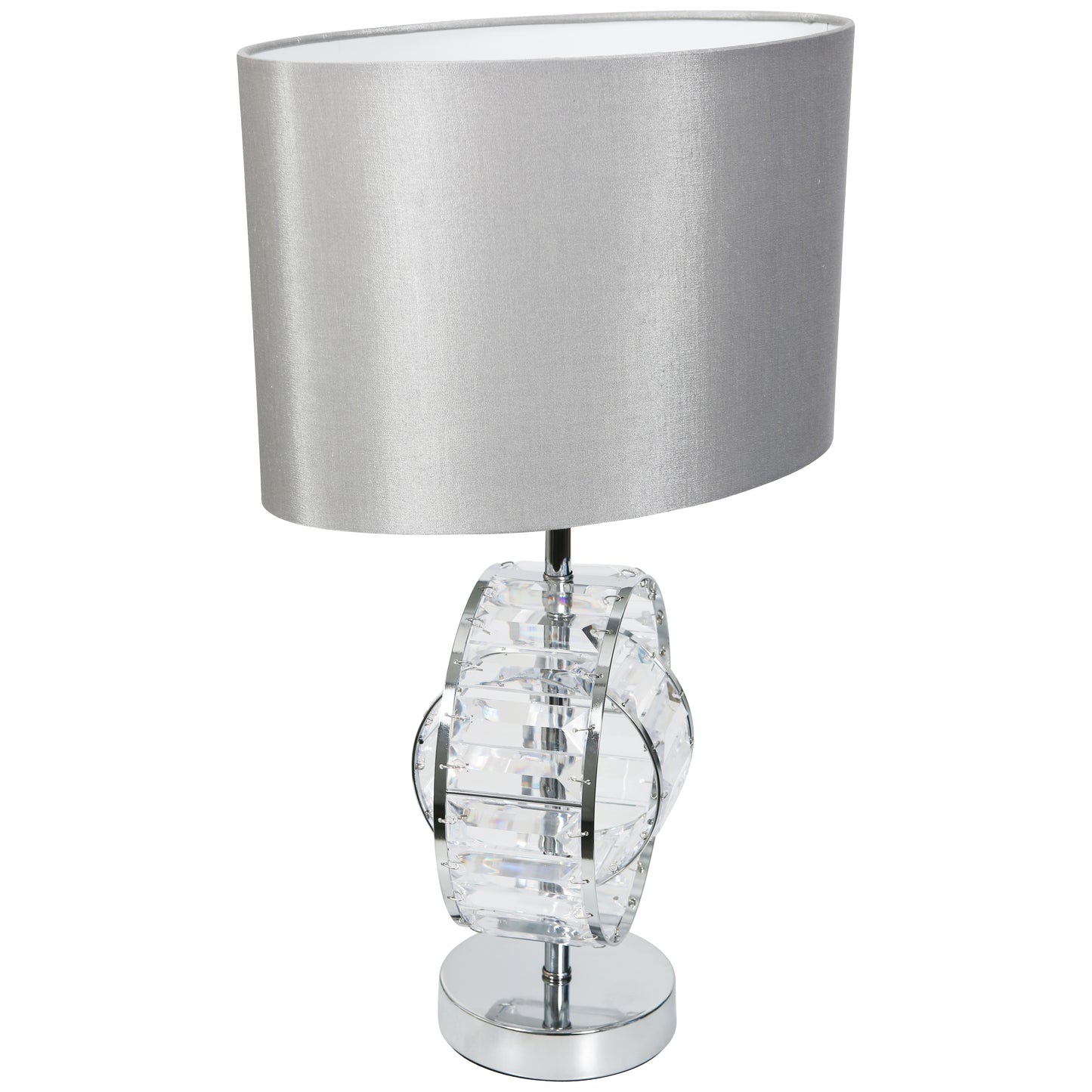 Brompton Chrome Table Lamp with Silver Shade