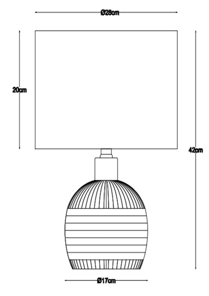 Stunning Ceramic Table lamp with a natural Rope Design Base and a Natural Linen Drum shade