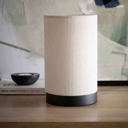 Small Bedside Table Lamps in Grey, Cream, or White Ribbed Velvet Table Lamps