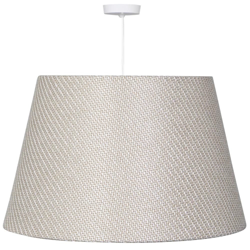 KLiving 14 inch Slub-Linen Ceiling Light Coolie Drum Shade Grey Cream