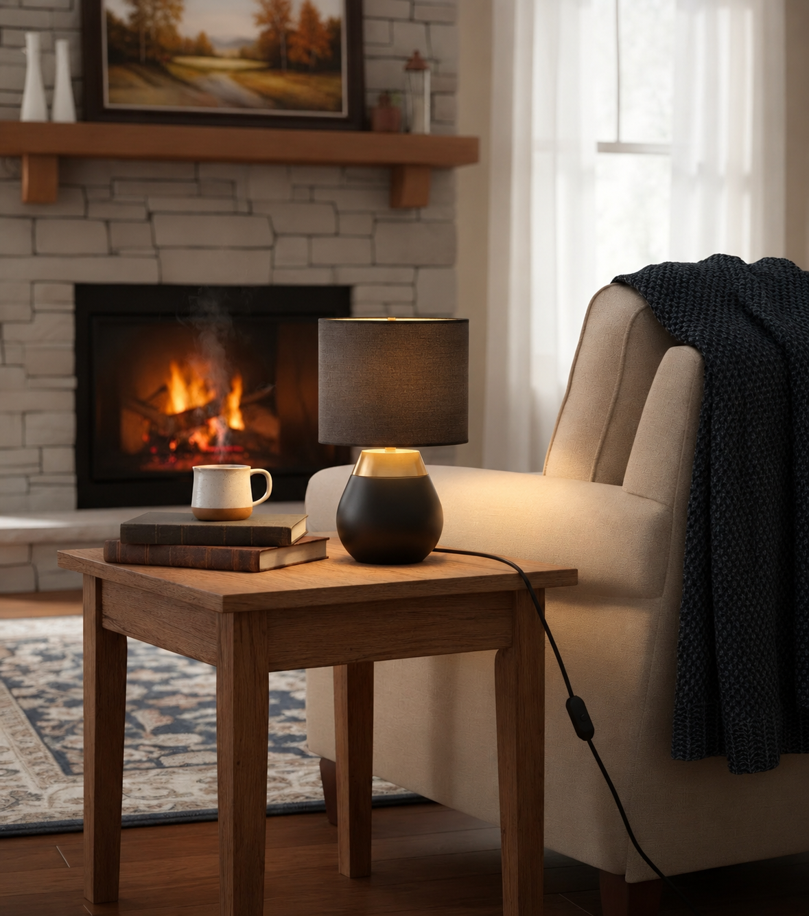 Tocu Touch Table Lamp with matching shade