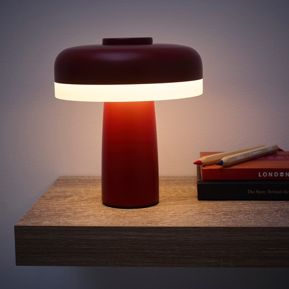 Lyon Rechargeable LED Table Lamp In Black, Cream, Light Blue, Green, Ochre, Red and Pink