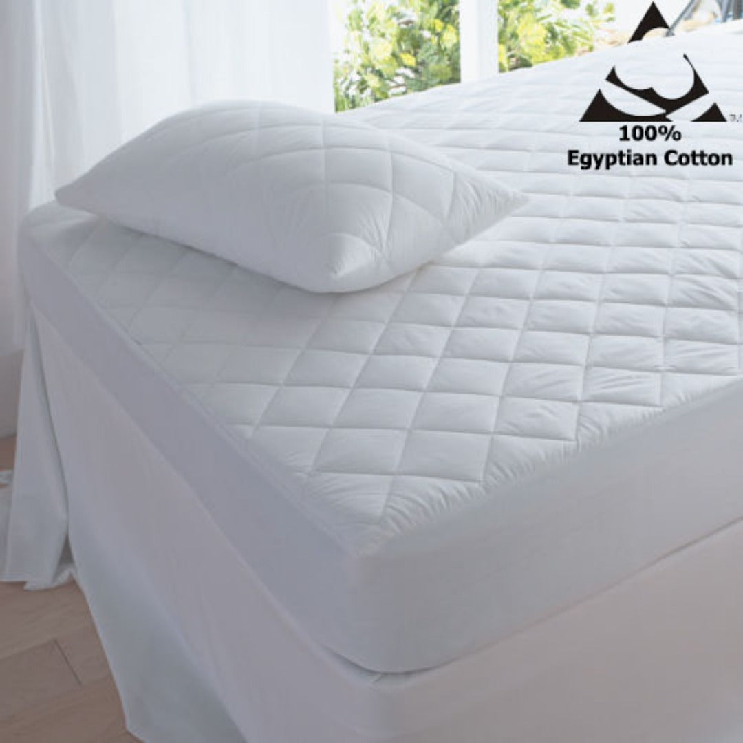 Quilted Mattress Protectors with 200 thread count Egyptian Cotton Cover in multiple sizes and Pillow Pair Mattress Protectors option
