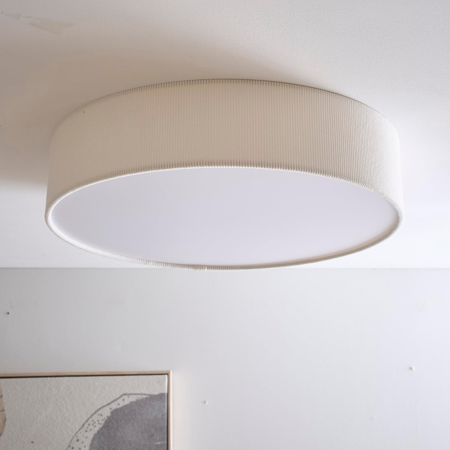 White Velvet Flush Ceiling Light or Wall Light Available in 2 Sizes 38cm (2 Light) 45 cm (3 Light)