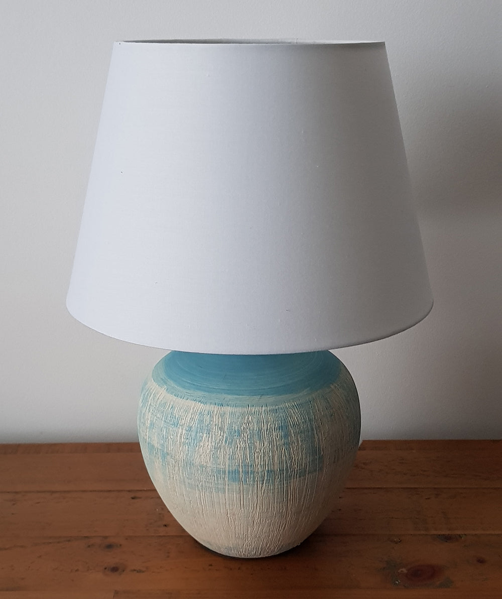 Tenby Table Lamp Glazed Ceramic Base and Fabric coated Shade
