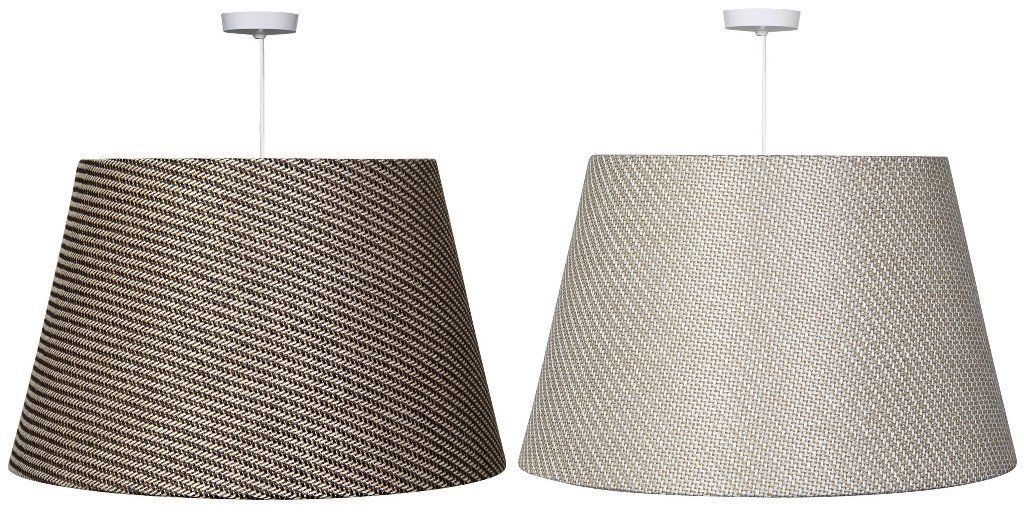 KLiving 14 inch Slub-Linen Ceiling Light Coolie Drum Shade Grey Cream