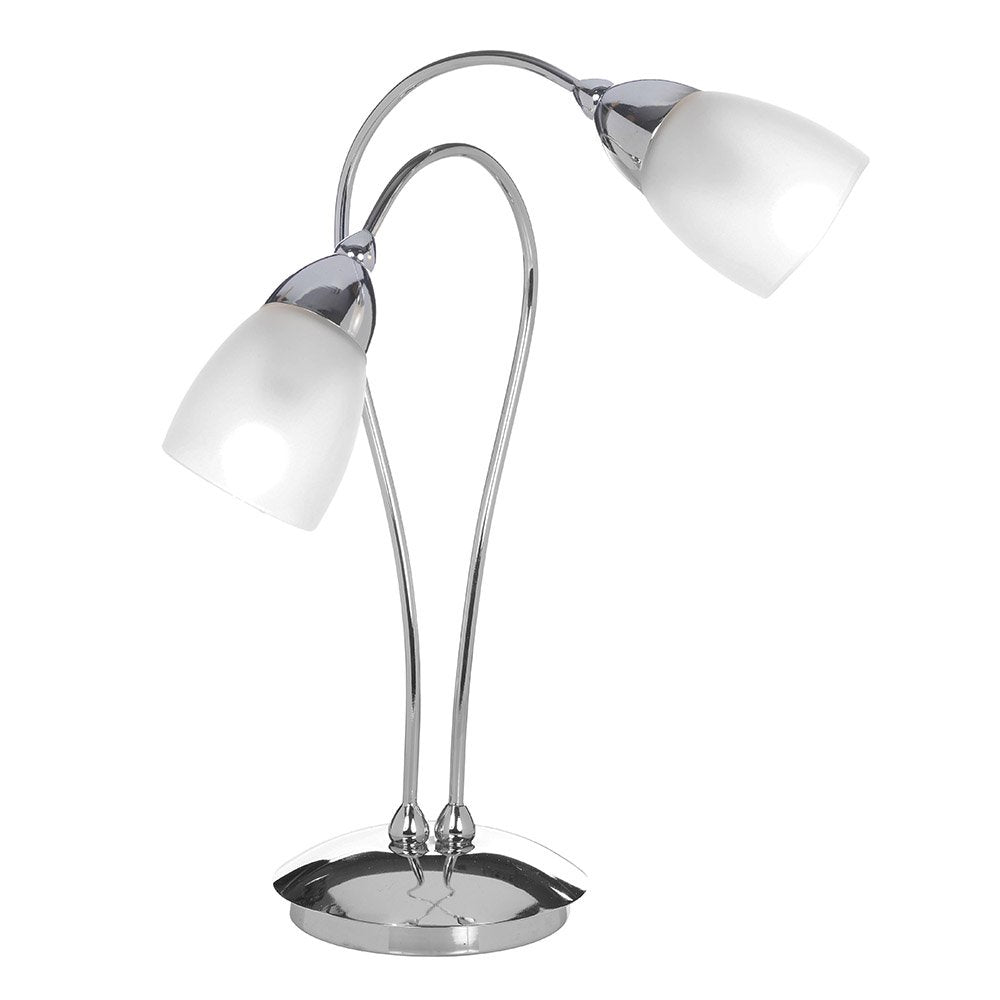 Cygnus Silver Chrome 2 Light Table Lamp