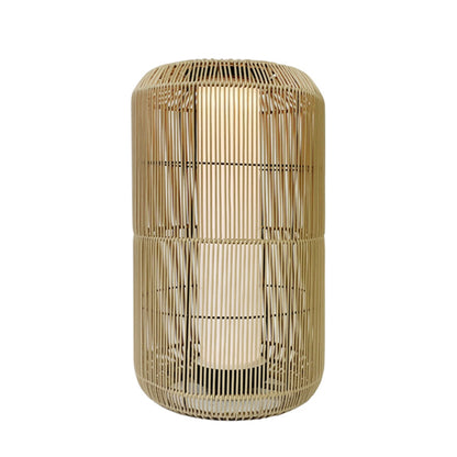 Natural Large Rattan Solar and Rechargeable Lamp Solar Lamp with USB C Port - Ideal for all year round use and is Waterproof