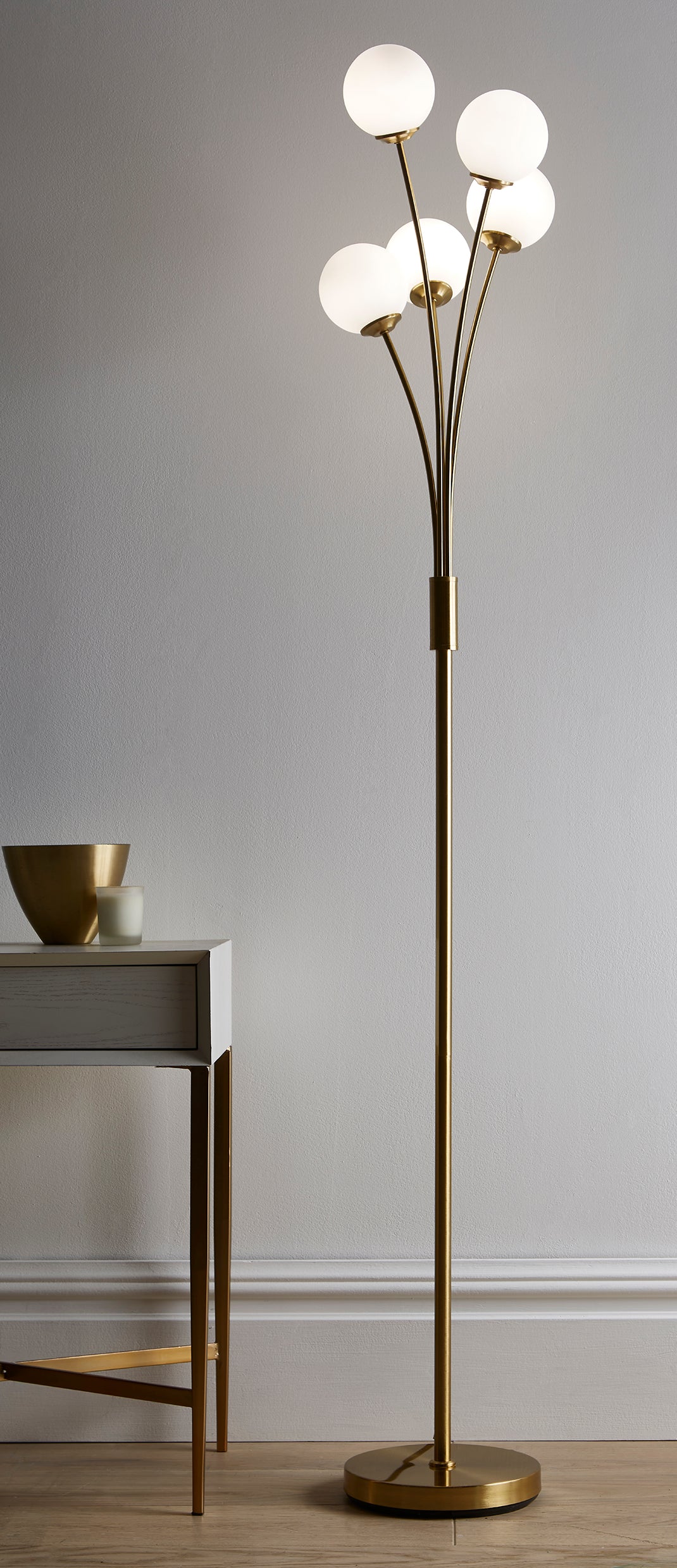 Mabel Satin Brass Table Lamp Floor Lamp Ceiling Light