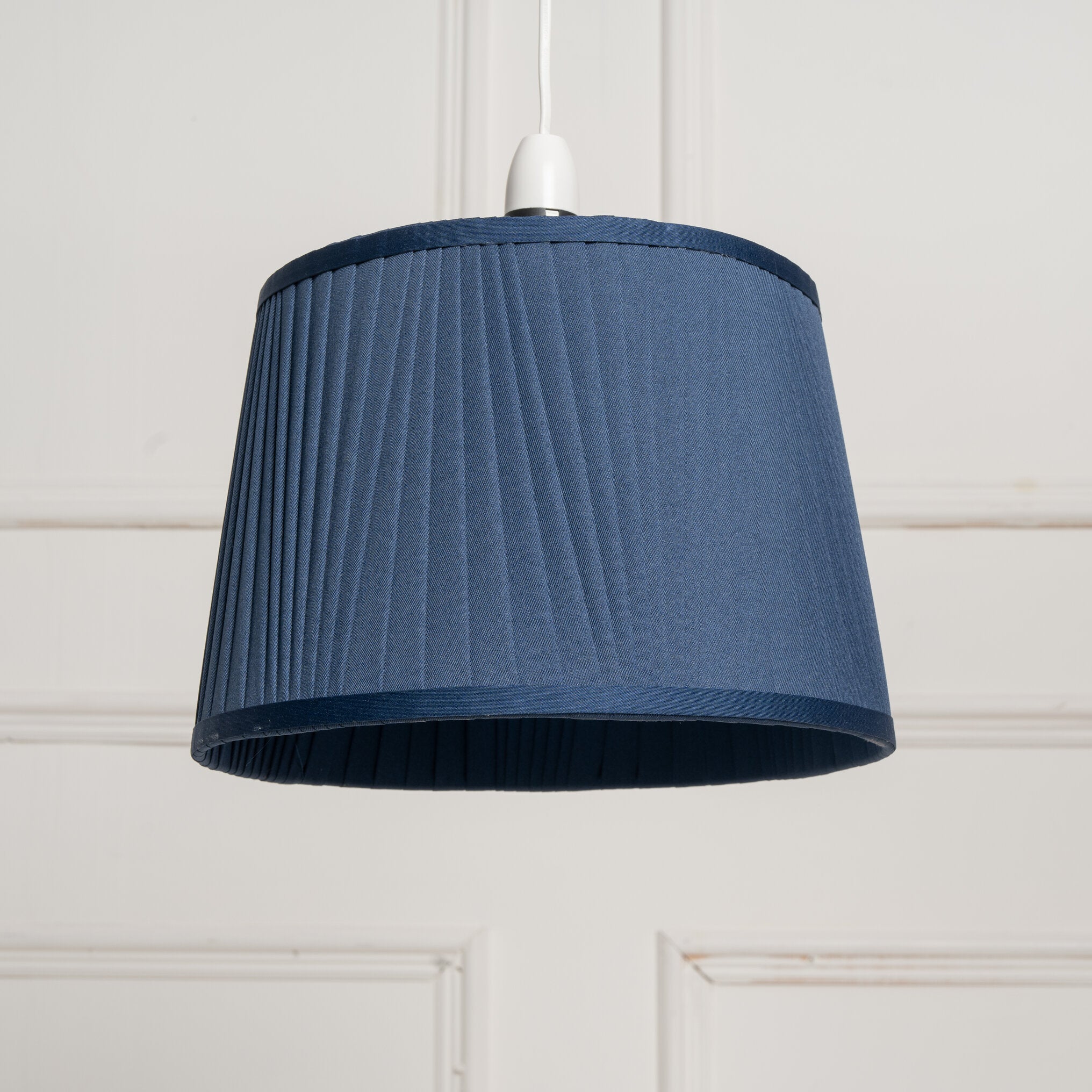 Navy shop pleated lampshade