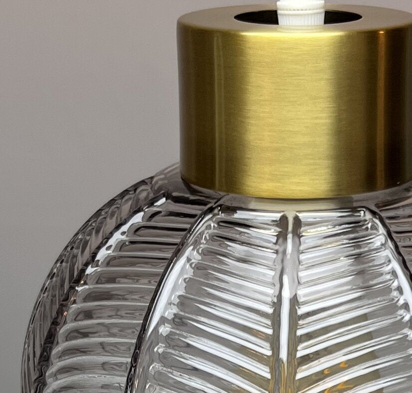 Leaf Design Glass Ceiling Pendant in 3 Colours, Smoke Grey, Green or Clear Non Electric Pendant Lampshade