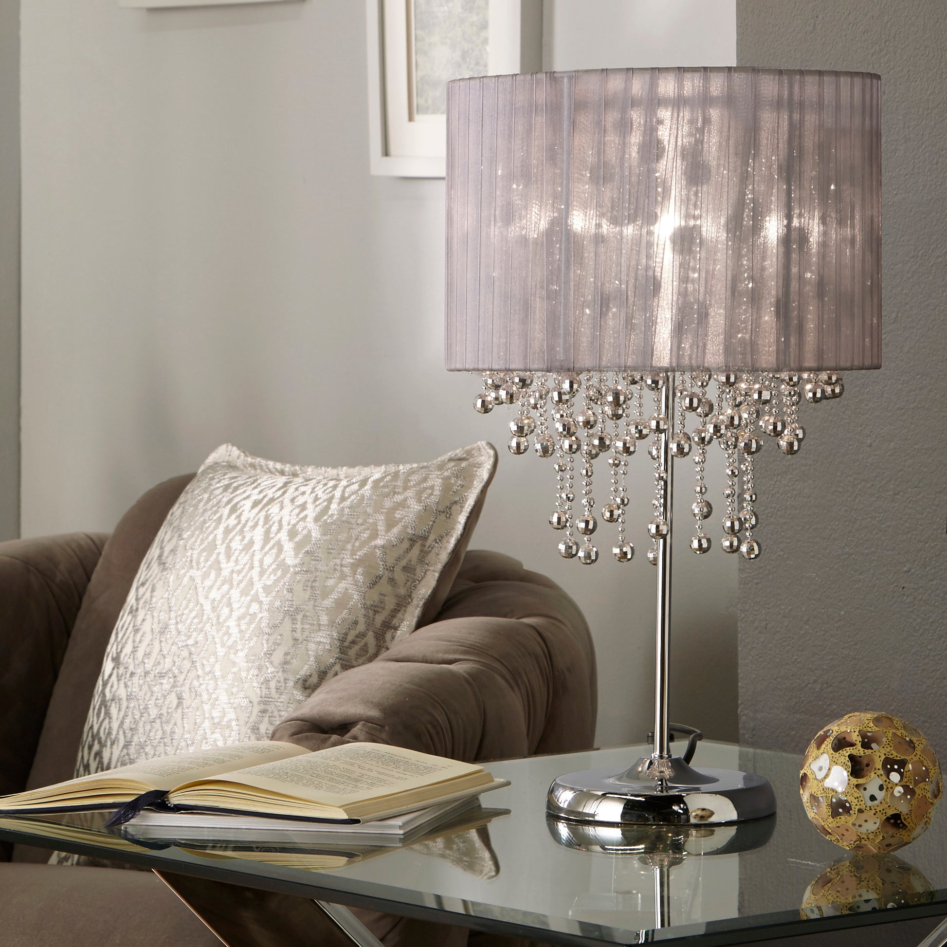 KENDRA GREY TABLE LAMP AND PENDANT