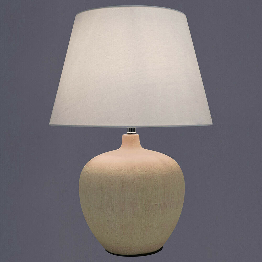 Tenby Table Lamp Glazed Ceramic Base and Fabric coated Shade