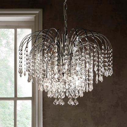 Sorrento 4 Light Chrome Clear Ceiling Light Chandelie Pendant Fitting 20" Wide