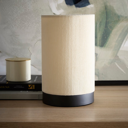 Small Bedside Table Lamps in Grey, Cream, or White Ribbed Velvet Table Lamps