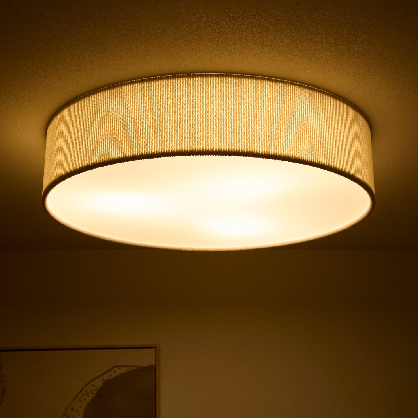 White Velvet Flush Ceiling Light or Wall Light Available in 2 Sizes 38cm (2 Light) 45 cm (3 Light)